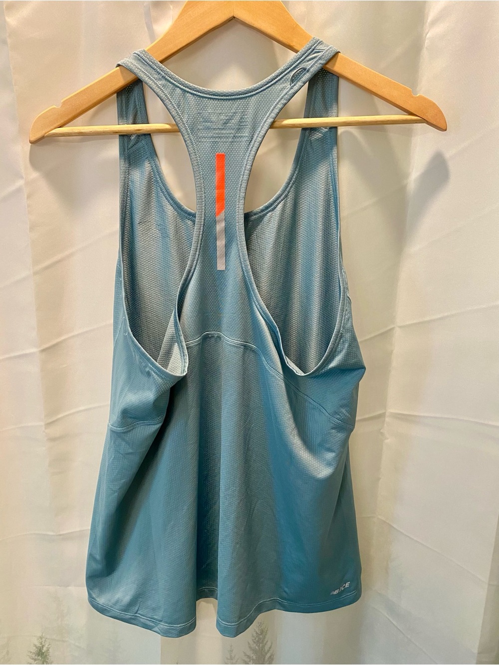 New Balance Light Blue Racerback Athletic Tank with Subtle Logo - Picture 3 of 3